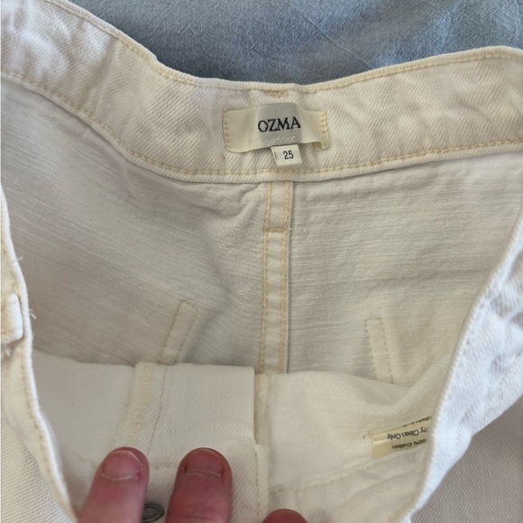 OZMA High Rise Trouser Pant 100% Cotton, size 25, Off-White-Flawed - Picture 5 of 15